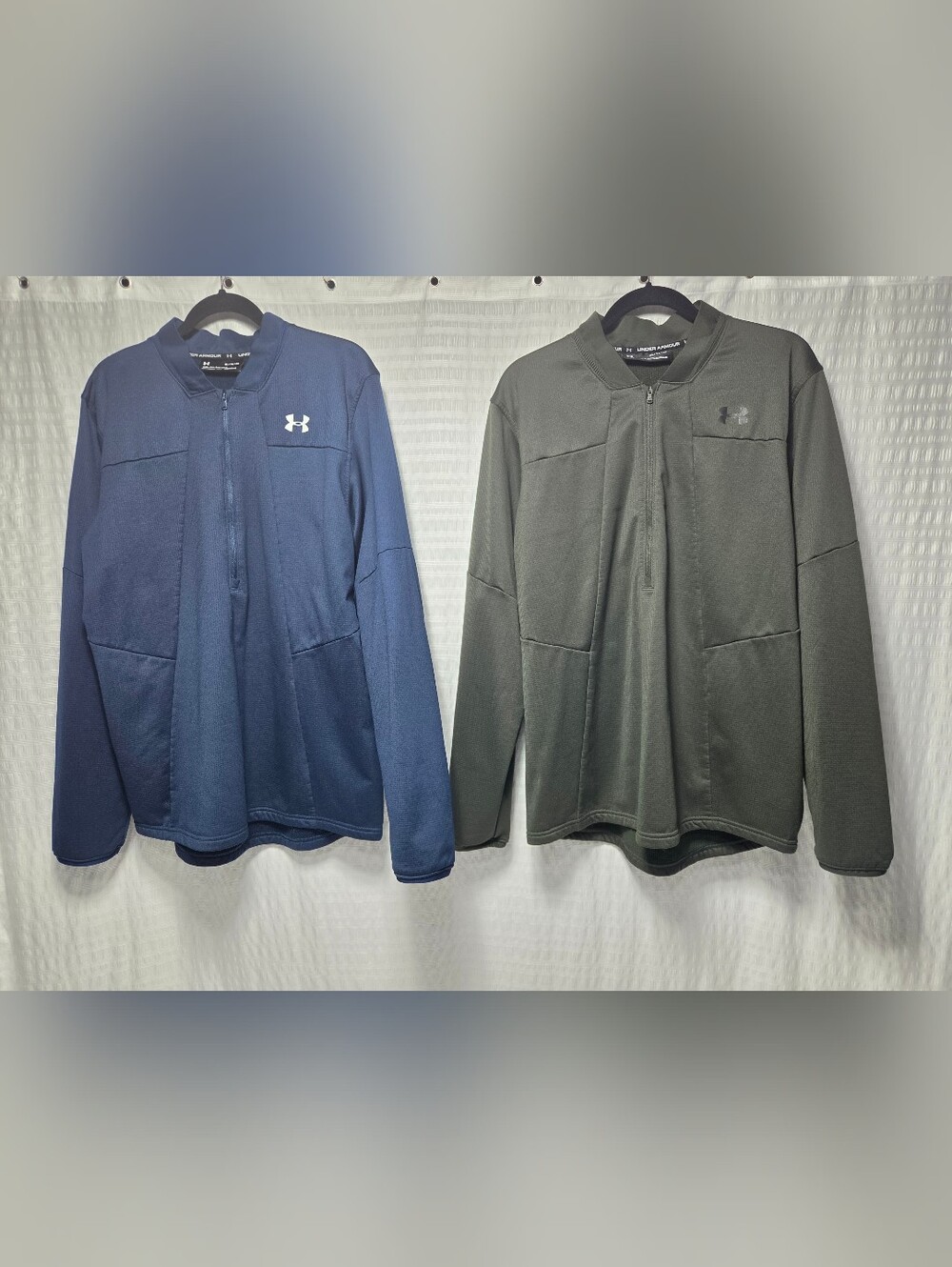(2) Under Armour Men's Coldgear Fleece Half Zip Pull Over. Size XL